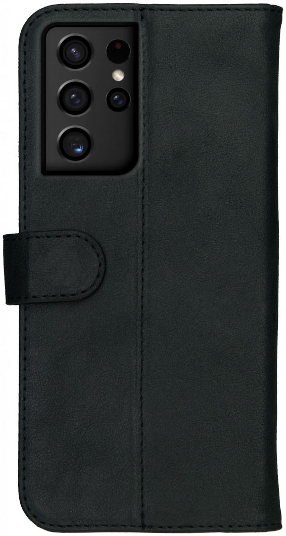 Rosso Deluxe Samsung Galaxy S21 Ultra Hoesje Wallet Case Leer Zwart afbeelding 2