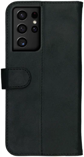Rosso Deluxe Samsung Galaxy S21 Ultra Hoesje Wallet Case Leer Zwart afbeelding 2