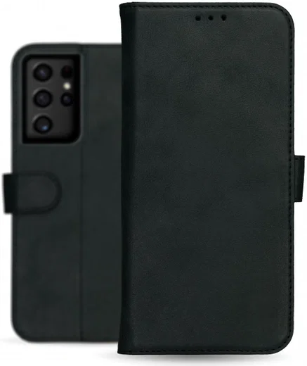 Rosso Deluxe Samsung Galaxy S21 Ultra Hoesje Wallet Case Leer Zwart afbeelding 9