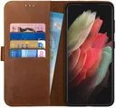 Rosso Deluxe Samsung Galaxy S21 Ultra Hoesje Wallet Case Leer Bruin