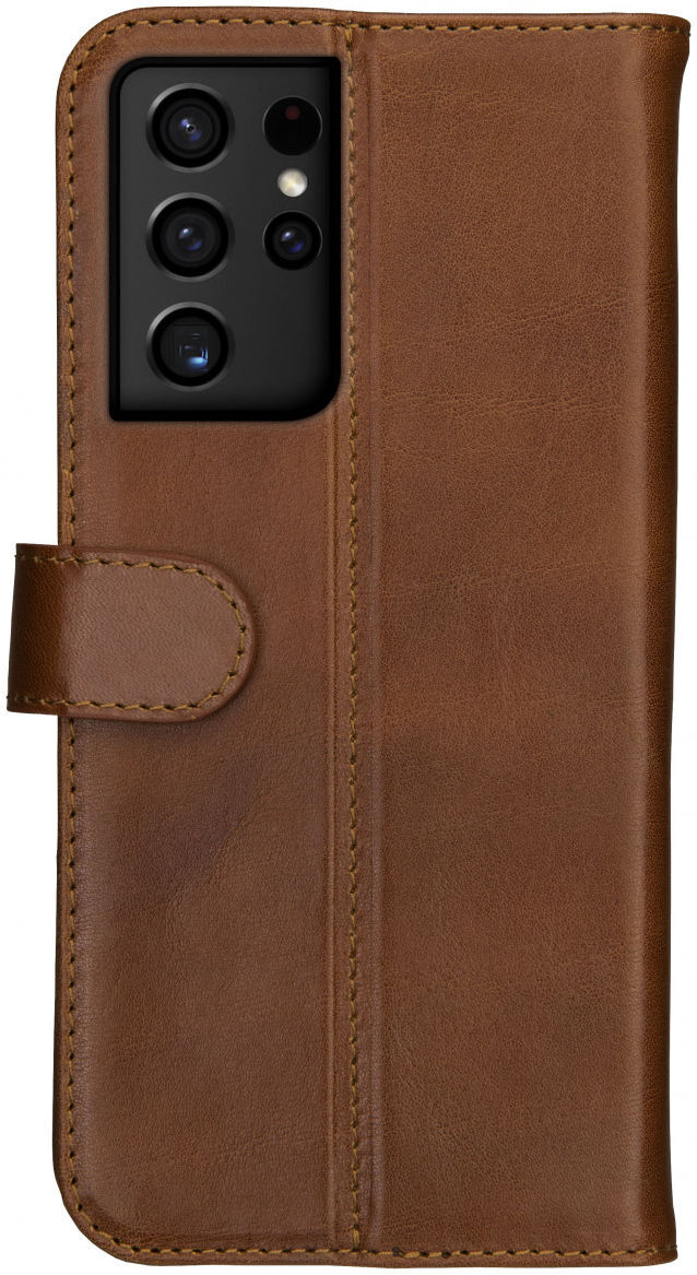 Rosso Deluxe Samsung Galaxy S21 Ultra Hoesje Wallet Case Leer Bruin afbeelding 2