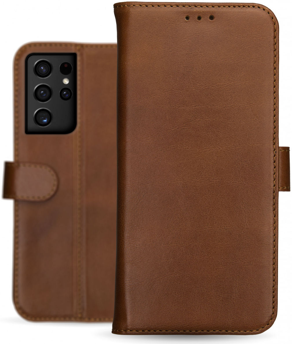 Rosso Deluxe Samsung Galaxy S21 Ultra Hoesje Wallet Case Leer Bruin afbeelding 8