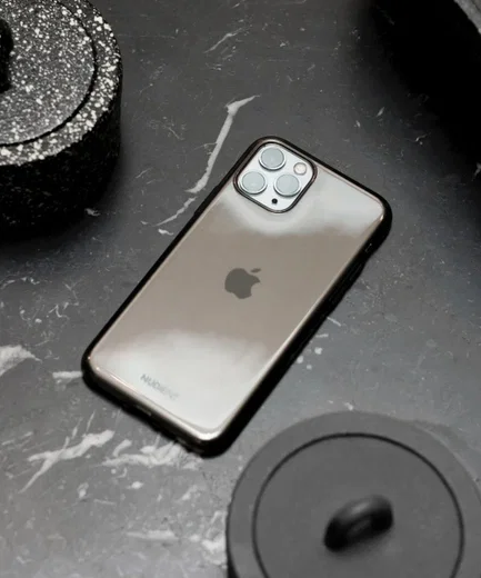 Nudient Glossy Thin Case iPhone 12 / 12 Pro Hoesje Transparant Zwart afbeelding 4