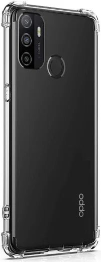 Oppo A53 / A53s Hoesje Schokbestendig Dun TPU Back Cover Transparant afbeelding 2