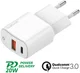 4smarts DoublePort 20W USB-A QC en USB-C Power Delivery Adapter Wit afbeelding 3