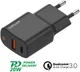 4smarts DoublePort 20W USB-A QC en USB-C Power Delivery Adapter Zwart afbeelding 3