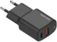 4smarts DoublePort 20W USB-A QC en USB-C Power Delivery Adapter Zwart afbeelding 2