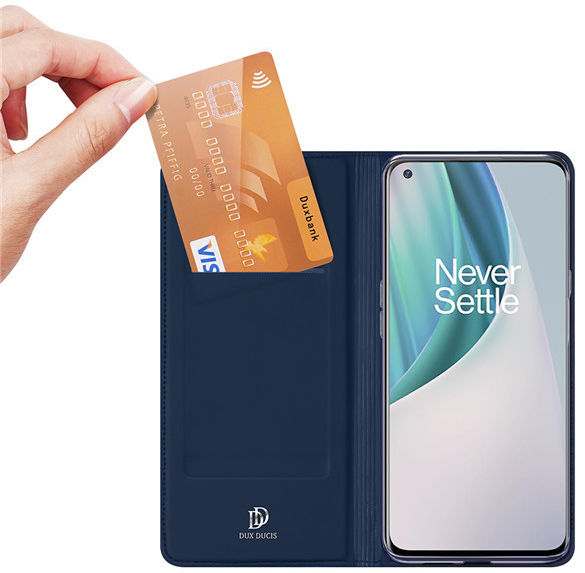 Dux Ducis Skin Pro Series OnePlus N10 Wallet Hoesje Blauw afbeelding 2