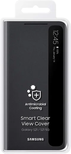 Origineel Samsung Galaxy S21 Hoesje Smart Clear View Cover Zwart afbeelding 7
