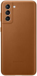 Origineel Samsung Galaxy S21 Plus Hoesje Leather Back Cover Bruin afbeelding
