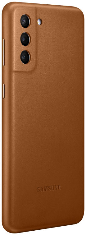 Origineel Samsung Galaxy S21 Plus Hoesje Leather Back Cover Bruin afbeelding 2