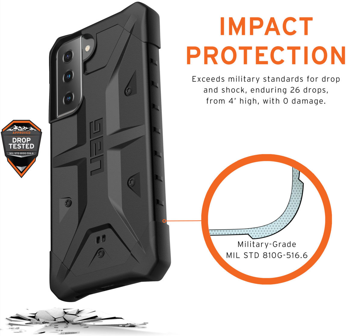 Urban Armor Gear Pathfinder Samsung Galaxy S21 Hoesje Zwart afbeelding 4
