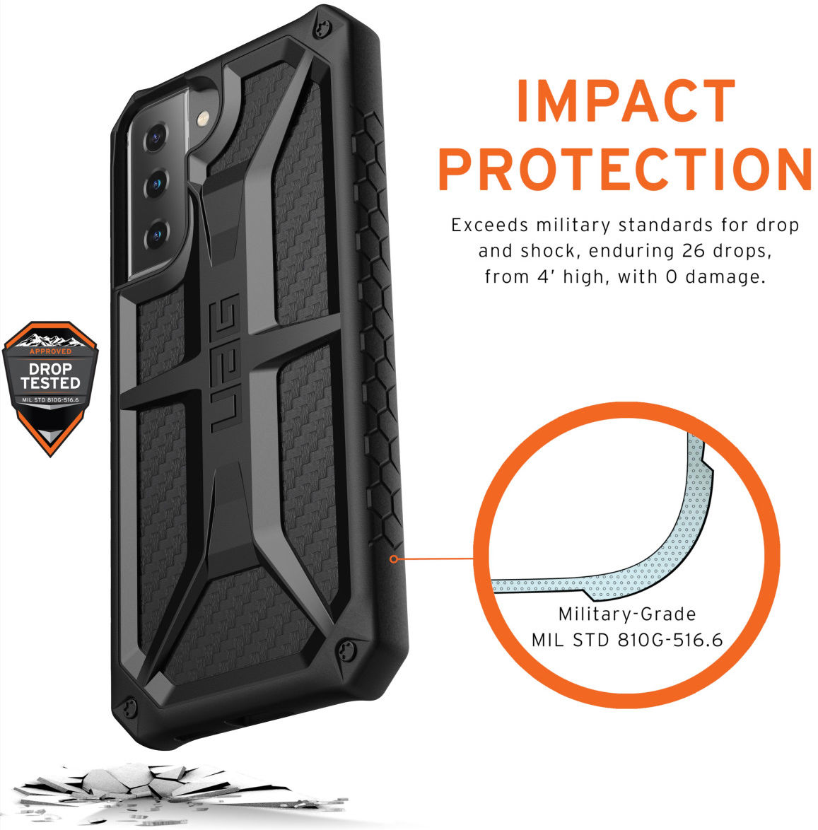 Urban Armor Gear Monarch Samsung Galaxy S21 Plus Hoesje Carbon afbeelding 4