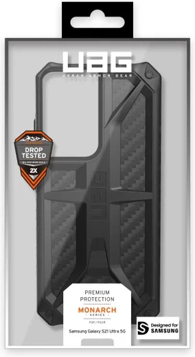 Urban Armor Gear Monarch Samsung Galaxy S21 Ultra Hoesje Carbon afbeelding 14