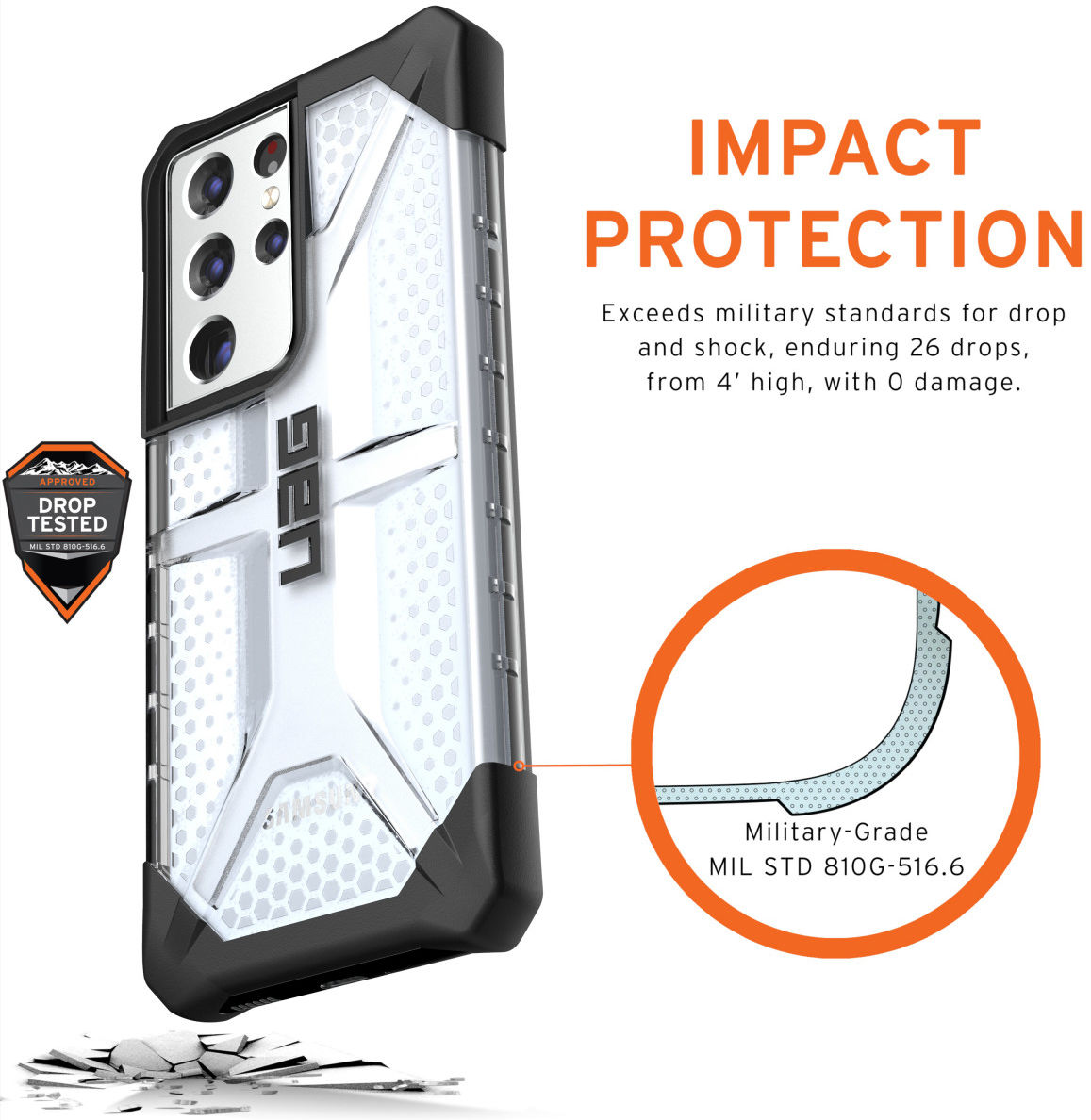 Urban Armor Gear Plasma Samsung Galaxy S21 Ultra Hoesje Ice afbeelding 4