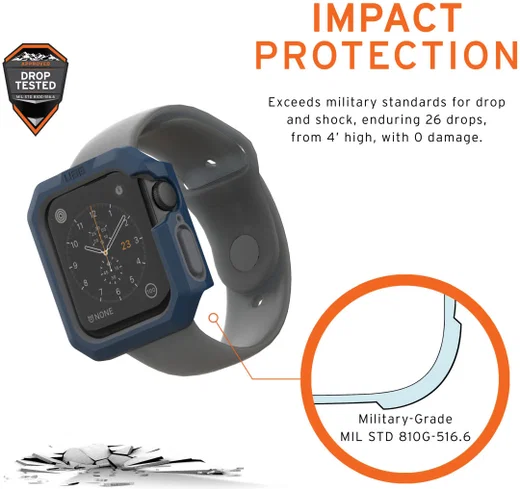 Urban Armor Gear Civilian Apple Watch 40MM Hoesje Blauw/Zilver afbeelding 6