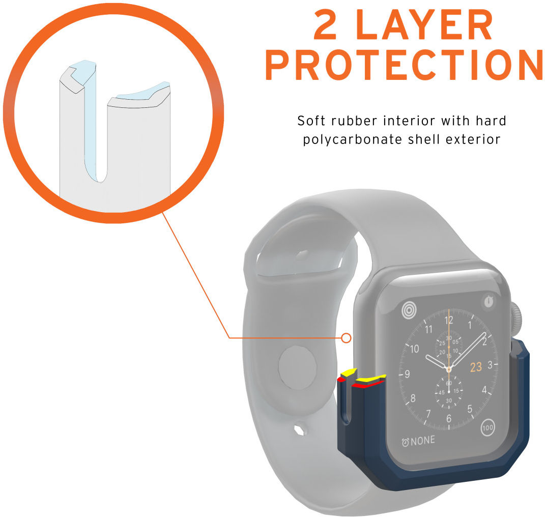 Urban Armor Gear Civilian Apple Watch 40MM Hoesje Blauw/Zilver afbeelding 7