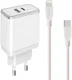 Mobiparts USB/USB-C Adapter 2.4A + USB-C naar Apple Lightning Kabel 1M afbeelding 1