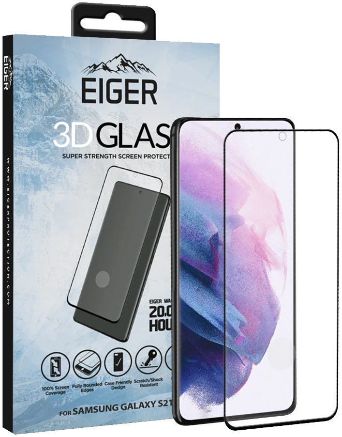 Eiger Samsung Galaxy S21 Plus Tempered Glass Case Friendly Gebogen afbeelding 1