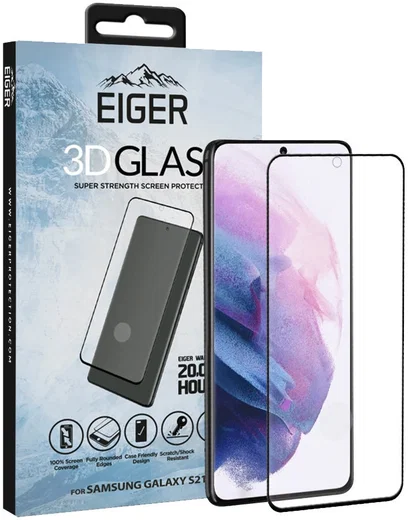 Eiger Samsung Galaxy S21 Plus Tempered Glass Case Friendly Gebogen afbeelding 1