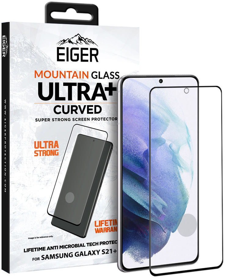 Eiger ULTRA+ Samsung S21 Plus Tempered Glass Antibacterieel Gebogen afbeelding 1