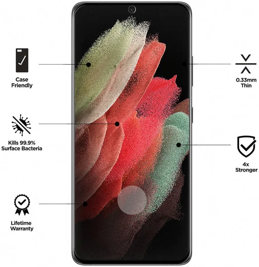 Eiger ULTRA+ Samsung Galaxy S21 Ultra Screen Protector Antibacterieel afbeelding 3