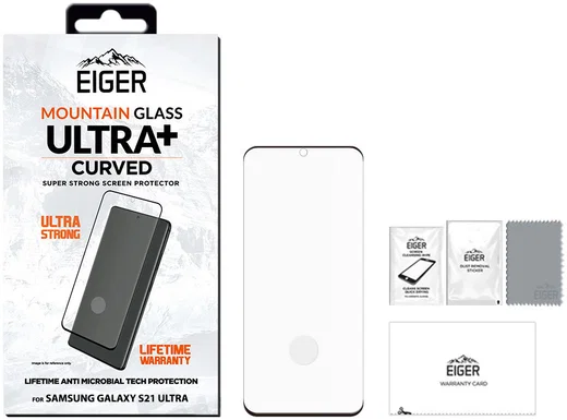 Eiger ULTRA+ Samsung Galaxy S21 Ultra Screen Protector Antibacterieel afbeelding 4