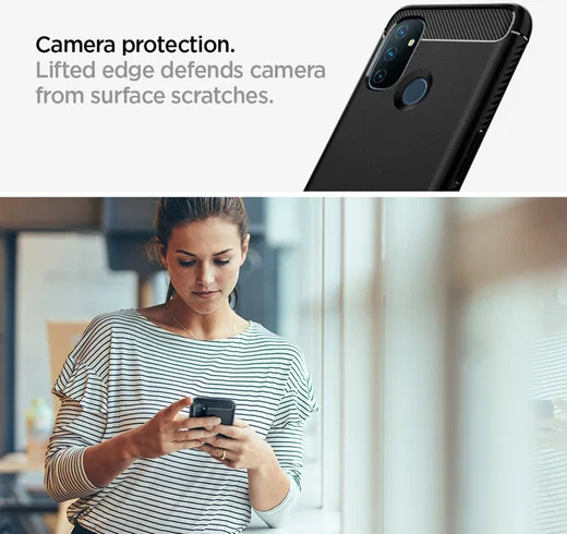 Spigen Rugged Armor OnePlus Nord N100 Hoesje Zwart afbeelding 8
