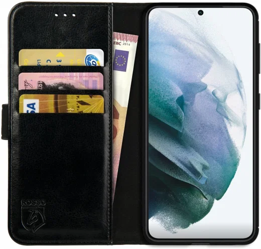 Rosso Element Samsung Galaxy S21 Hoesje Wallet Book Cover Zwart afbeelding 1