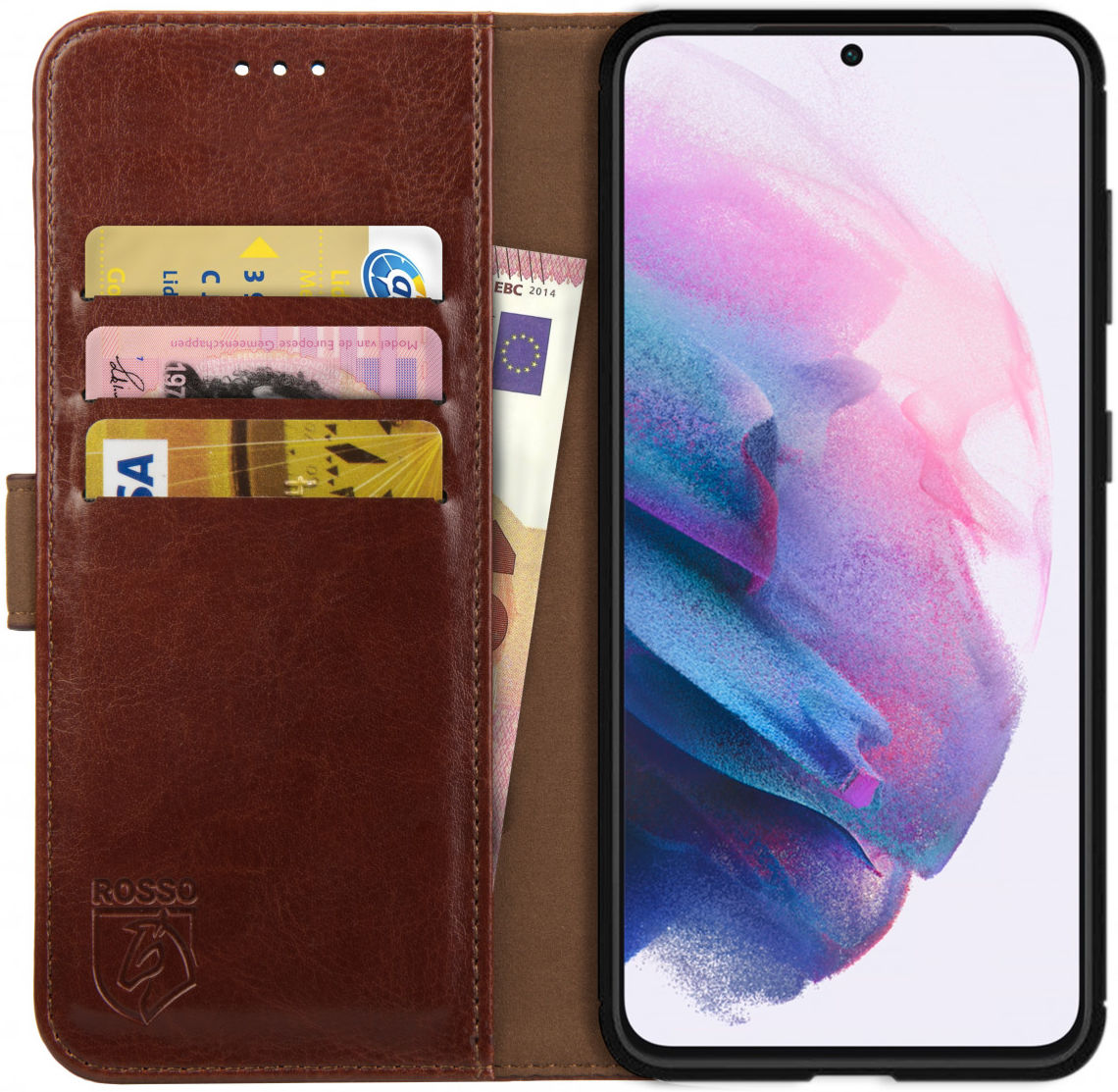 Rosso Element Samsung Galaxy S21 Plus Hoesje Book Cover Bruin afbeelding 1