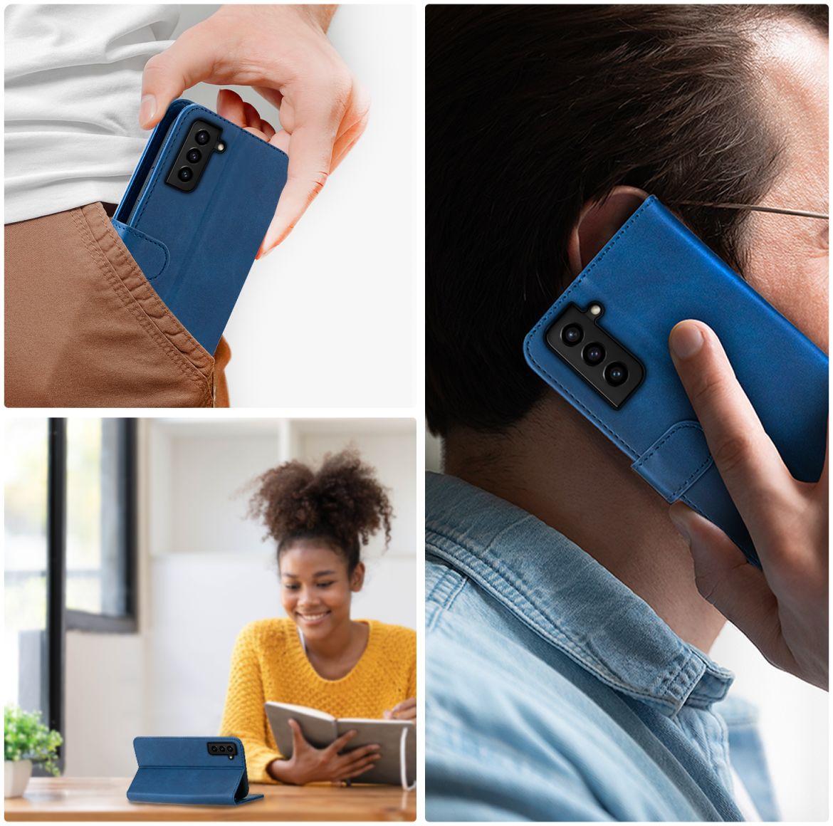 Rosso Element Samsung Galaxy S21 Plus Hoesje Book Cover Blauw afbeelding 6