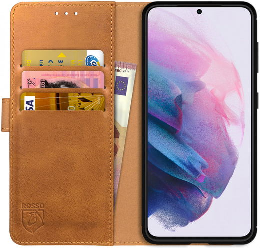 Rosso Element Samsung Galaxy S21 Plus Hoesje Book Cover Lichtbruin afbeelding 1