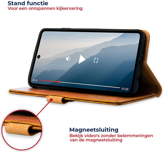 Rosso Element Samsung Galaxy S21 Plus Hoesje Book Cover Lichtbruin afbeelding 4