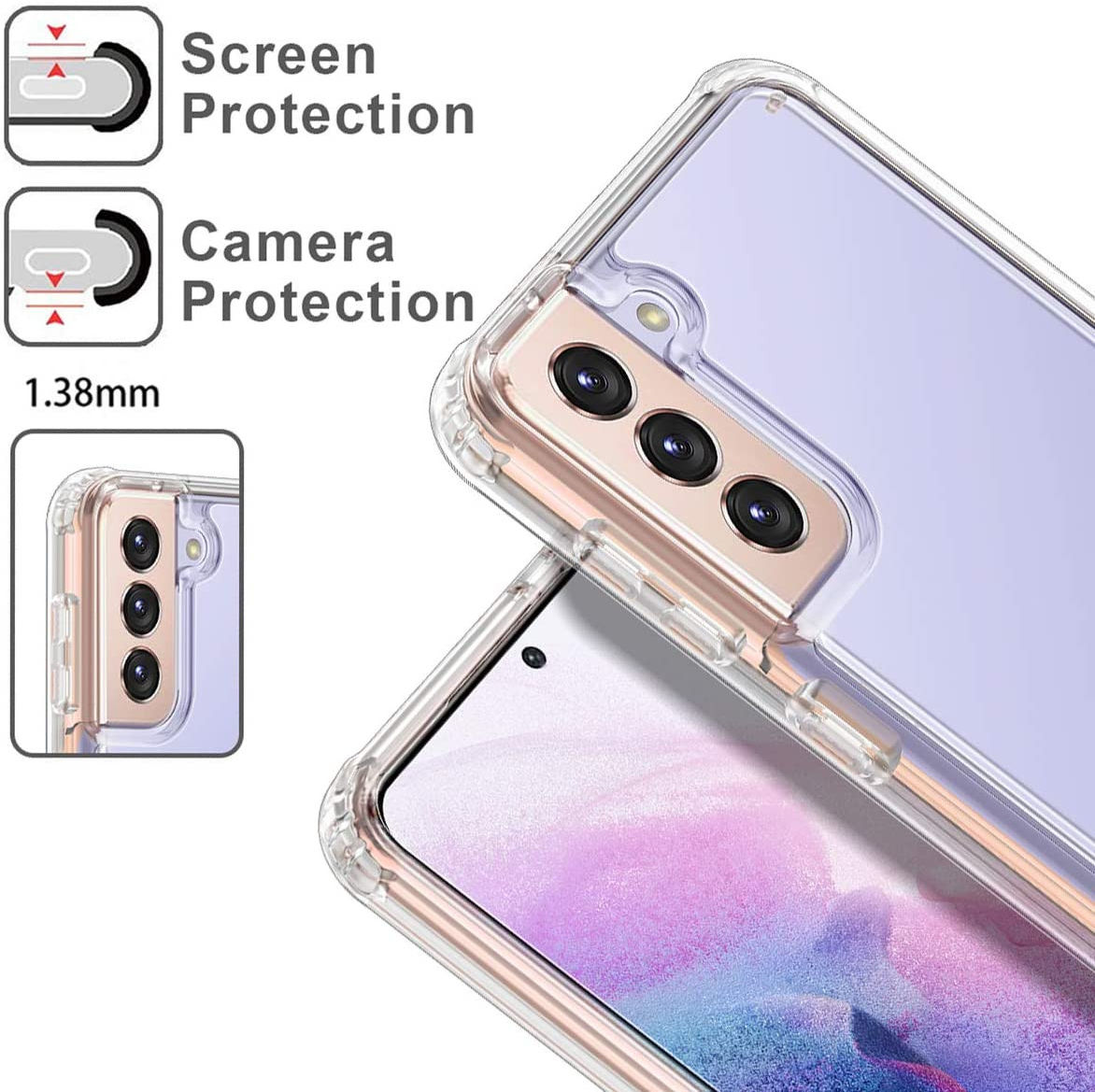 Samsung Galaxy S21 Hoesje Armor Back Cover Transparant afbeelding 8