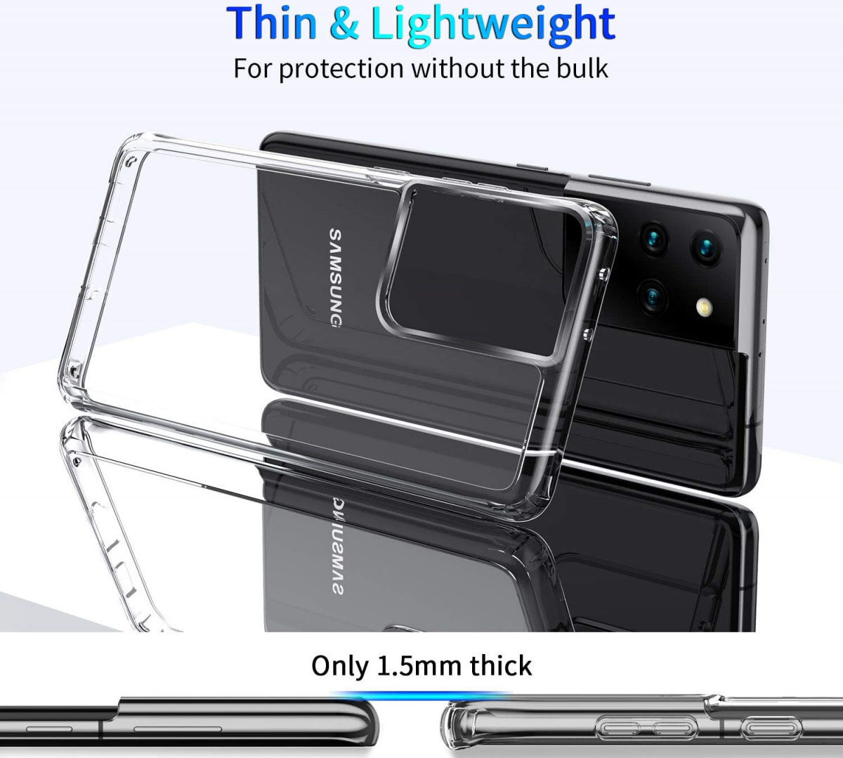Samsung Galaxy S21 Ultra Hoesje Armor Back Cover Transparant afbeelding 2