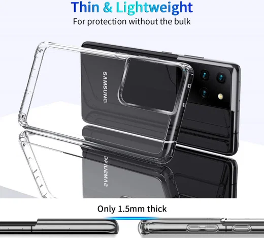 Samsung Galaxy S21 Ultra Hoesje Armor Back Cover Transparant afbeelding 2