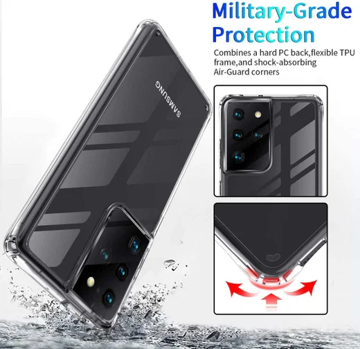 Samsung Galaxy S21 Ultra Hoesje Armor Back Cover Transparant afbeelding 4