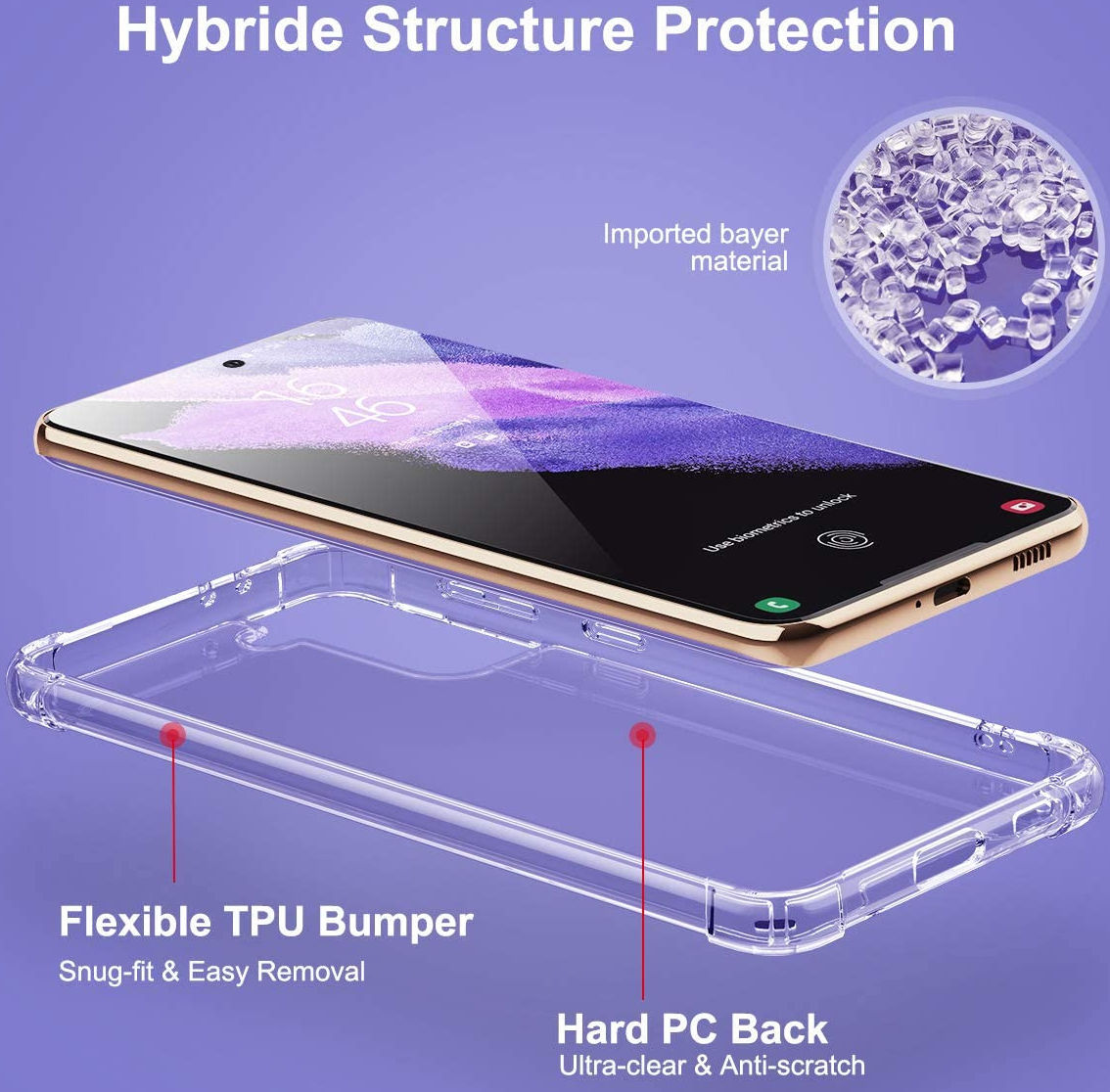 Samsung Galaxy S21 Plus Hoesje Schokbestendig TPU Transparant afbeelding 2