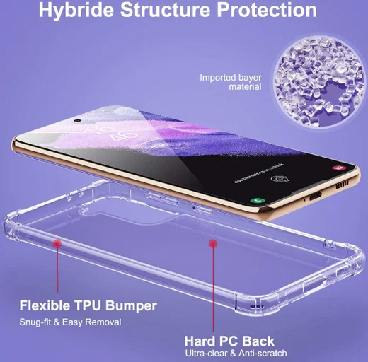 Samsung Galaxy S21 Plus Hoesje Schokbestendig TPU Transparant afbeelding 2