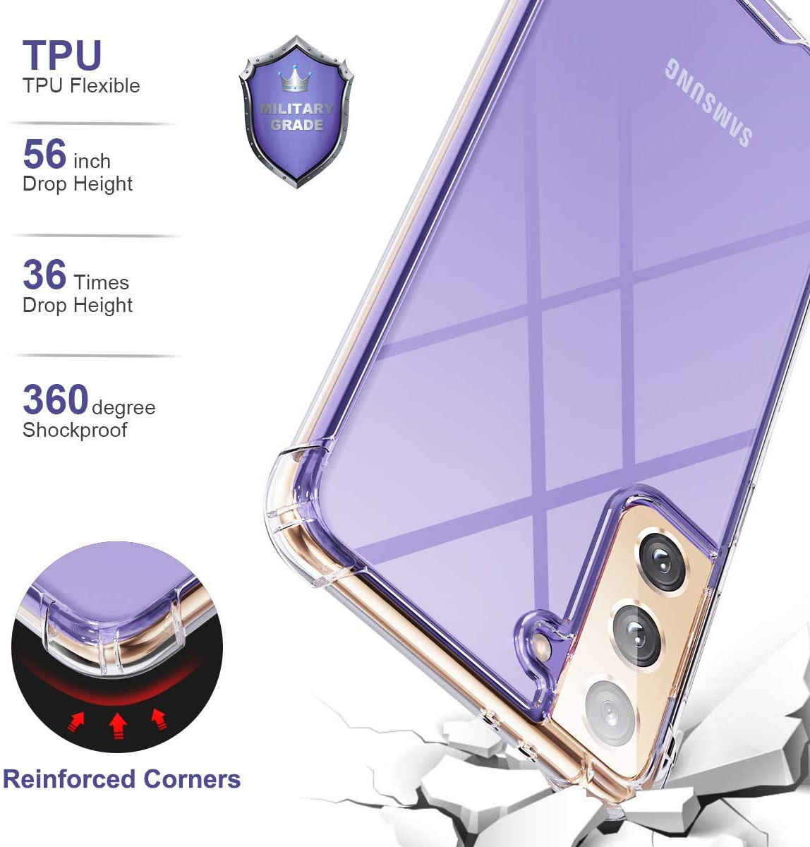 Samsung Galaxy S21 Plus Hoesje Schokbestendig TPU Transparant afbeelding 5