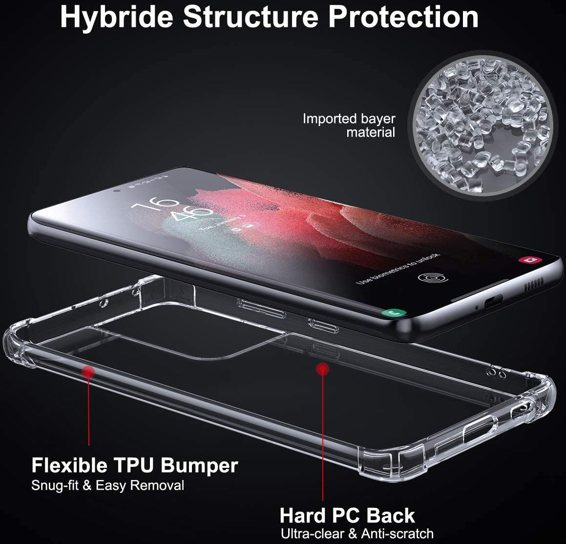 Samsung Galaxy S21 Ultra Hoesje Schokbestendig TPU Transparant afbeelding 4