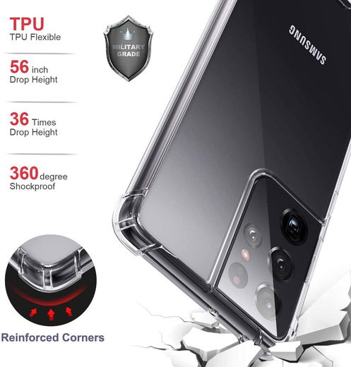 Samsung Galaxy S21 Ultra Hoesje Schokbestendig TPU Transparant afbeelding 6
