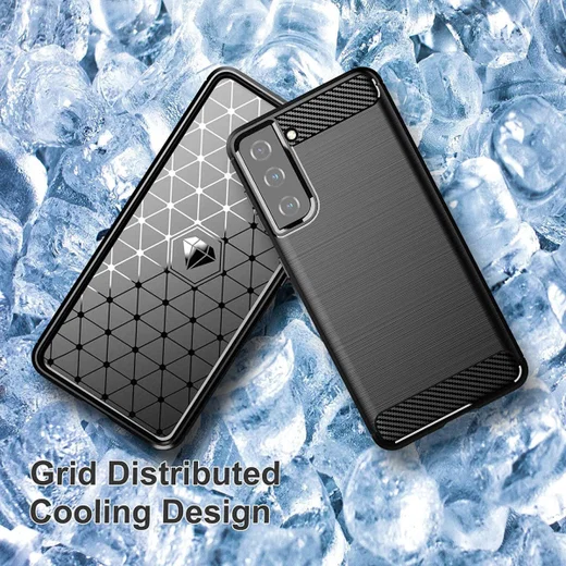 Samsung Galaxy S21 Hoesje Geborsteld TPU Flexibele Back Cover Zwart afbeelding 9