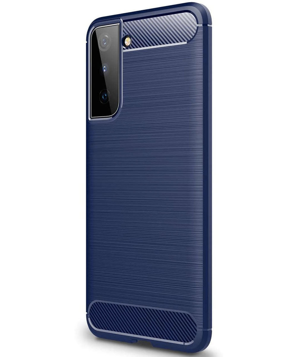 Samsung Galaxy S21 Plus Hoesje Geborsteld TPU Back Cover Blauw afbeelding 1