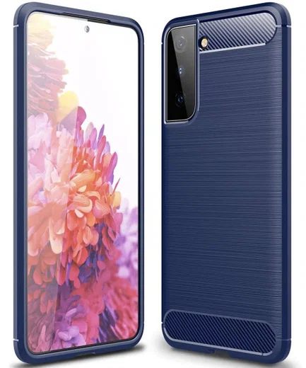 Samsung Galaxy S21 Plus Hoesje Geborsteld TPU Back Cover Blauw afbeelding 4