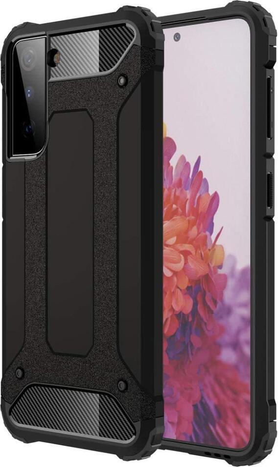 Samsung Galaxy S21 Hoesje Shock Proof Hybride Back Cover Zwart afbeelding 1
