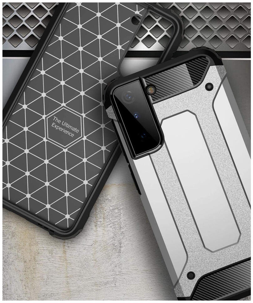 Samsung Galaxy S21 Hoesje Shock Proof Hybride Back Cover Zwart afbeelding 6