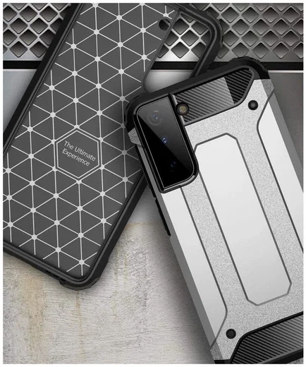 Samsung Galaxy S21 Hoesje Shock Proof Hybride Back Cover Zwart afbeelding 6