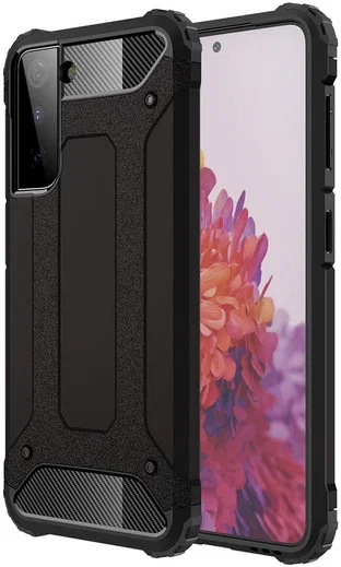 Samsung Galaxy S21 Plus Hoesje Shock Proof Hybride Back Cover Zwart afbeelding 1