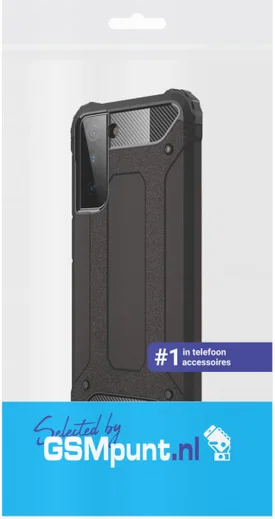 Samsung Galaxy S21 Plus Hoesje Shock Proof Hybride Back Cover Zwart afbeelding 2